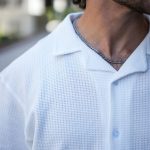 پیراهن مراکشی یقه انگلیسی سفید مردانه
