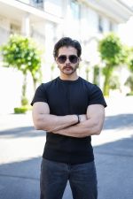 فیت شرت کبریتی مردانه مشکی ، تیشرت فیت