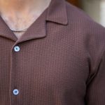 پیراهن مراکشی یقه انگلیسی قهوه ای مردانه