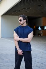 تیشرت وست کاوری آستین حلقه ای مردانه سورمه ای